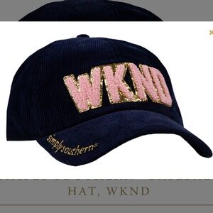 Simply Southern Corduroy Hat with “WKND” Patch Embellishment, New with Tags